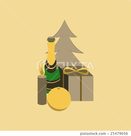 flat illustration on background of Christmas tree flat illustration on background of Christmas tree 25479056