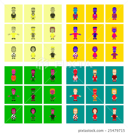 assembly flat illustration zombie family assembly flat illustration zombie family 25479715