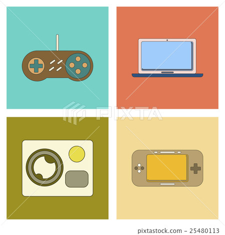 assembly flat icon game console camcorder laptop assembly flat icon game console camcorder laptop 25480113