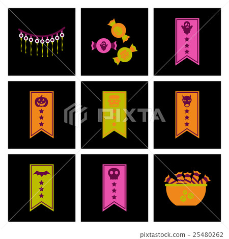 assembly flat icons halloween garland candy assembly flat icons halloween garland candy 25480262