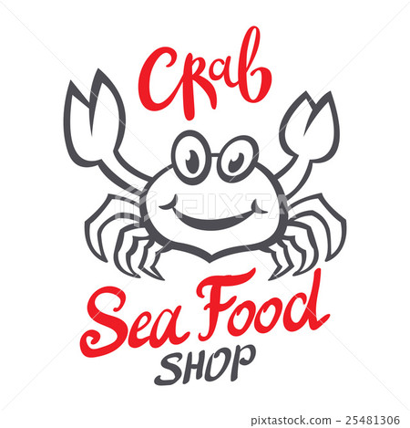 Crab silhouette. Seafood shop logo branding  25481306
