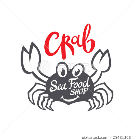 Crab silhouette. Seafood shop logo branding  25481308
