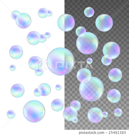 Realistic soap bubbles with rainbow reflection set Realistic soap bubbles with rainbow reflection set 25481383