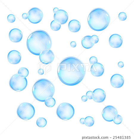 Realistic soap bubbles with rainbow reflection set 25481385