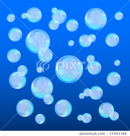 Bubbles in water on blue background horizontal Bubbles in water on blue background horizontal 25481386