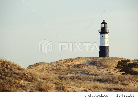 Big Sable Point Lighthouse in dunes, built in 1867 25482195