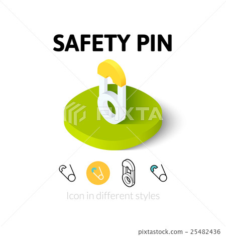 Safety pin icon in different style 25482436