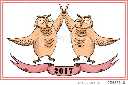 貓頭鷹雙胞胎（紅色） 25482848