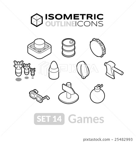 Isometric outline icons set 14 Isometric outline icons set 14 25482993