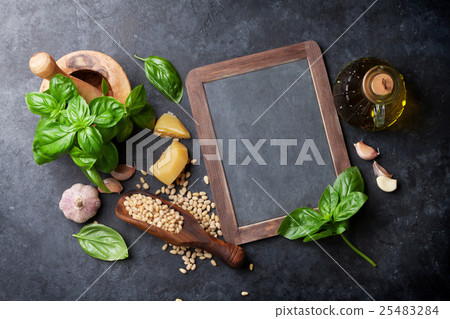 Pesto sauce ingredients 25483284