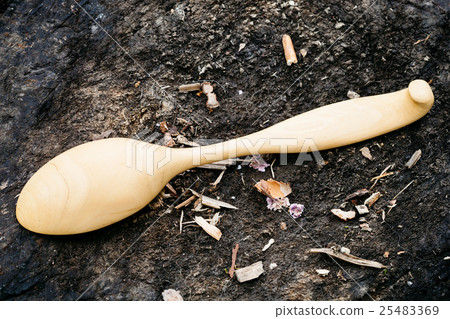 back side of wooden spoon carved from maple wood back side of wooden spoon carved from maple wood 25483369