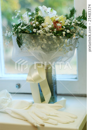 wedding bouquet and window wedding bouquet and window 25483374