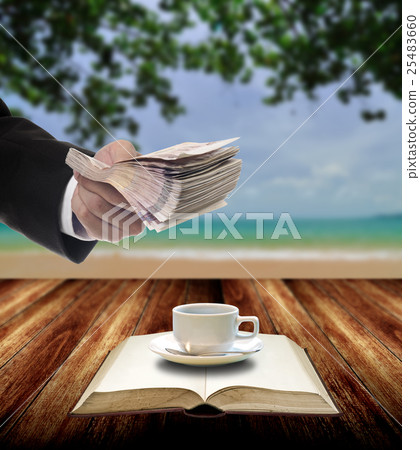 Businessman invest in cafe concept Businessman invest in cafe concept 25483660