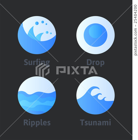 Set of abstract flat water icons - Stock Illustration [25484200] - PIXTA