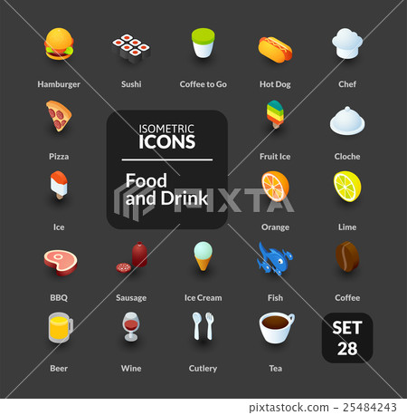 Color icons set in flat isometric illustration 25484243