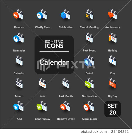 Color icons set in flat isometric illustration 25484251