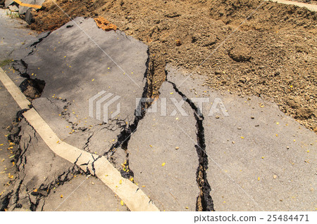 Cracked of asphalt road 25484471