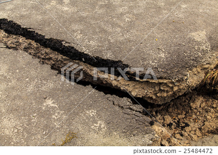 Cracked of asphalt road 25484472