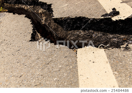 Cracked of asphalt road 25484486