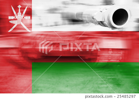 motion blur tank with Oman flag motion blur tank with Oman flag 25485297