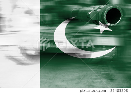 motion blur tank with Pakistan flag 25485298