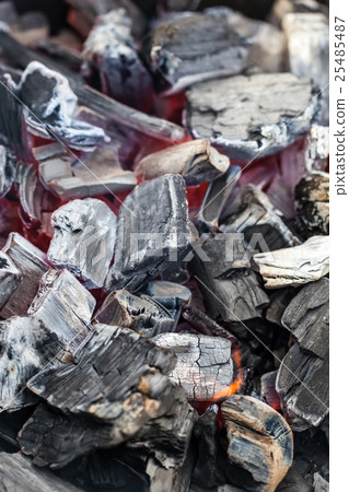 Burning  coal in barbecue 25485487