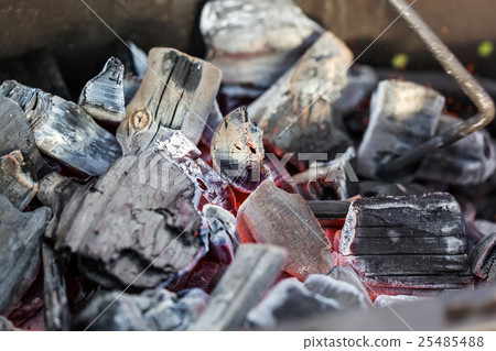Burning  coal in barbecue 25485488