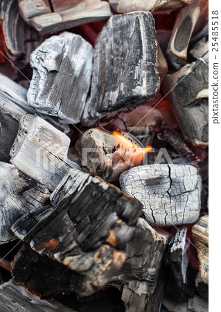 Burning  coal in barbecue 25485518