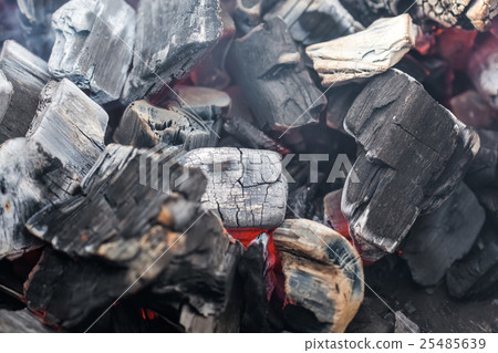 Burning  coal in barbecue 25485639