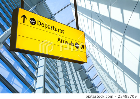 Airport Departure & Arrival information sign.. 25485709