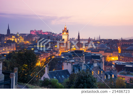 Edinburgh city from Calton Hill at night, Scotland 25486723