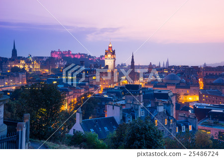 Edinburgh city from Calton Hill at night, Scotland 25486724