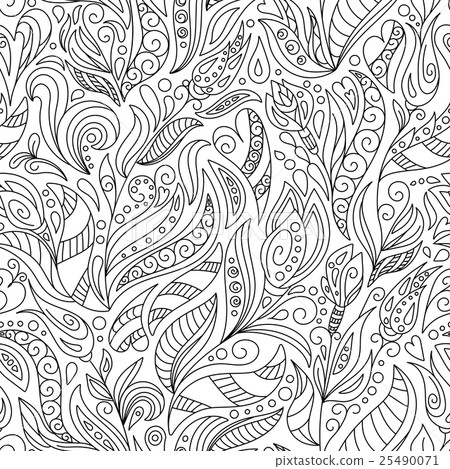 Seamless pattern for coloring book.  Ethnic 25490071