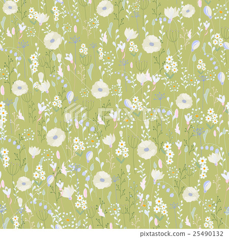 Vector vintage seamless floral pattern. Herbs and Vector vintage seamless floral pattern. Herbs and 25490132