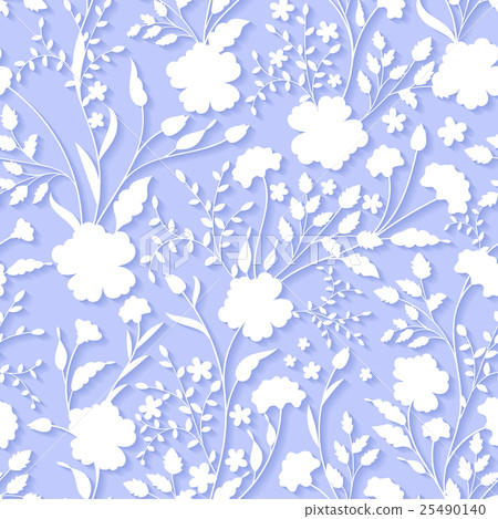 Vector Floral 3d Seamless Pattern Background. For Vector Floral 3d Seamless Pattern Background. For 25490140