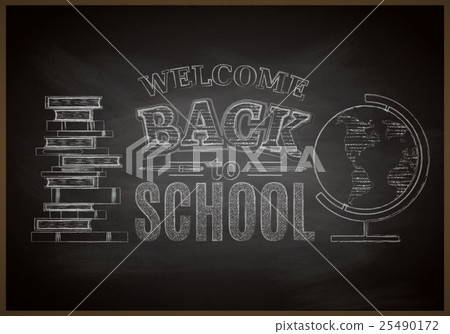 Welcome Back to School Chalkboard Background 25490172