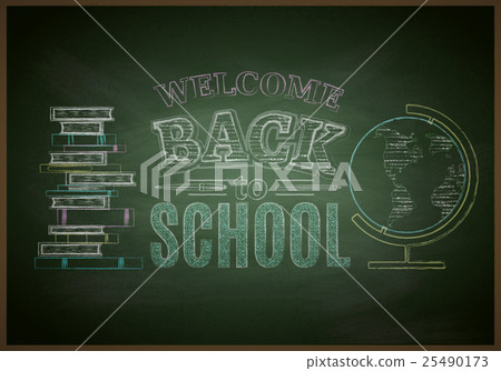 Welcome Back to School Chalkboard Background 25490173