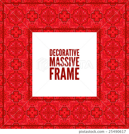 Decorative colorful square frame with lace Decorative colorful square frame with lace 25490617