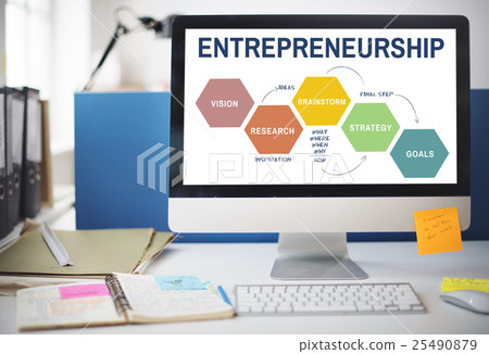Entrepreneurship Strategey Business Plan Brainstorming Graphic Concept 25490879