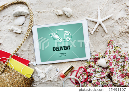 Truck Car Fast Delivery Service Concept Truck Car Fast Delivery Service Concept 25491107