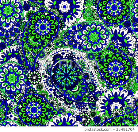 Vector seamless pattern in Eastern style. Colorful 25491704
