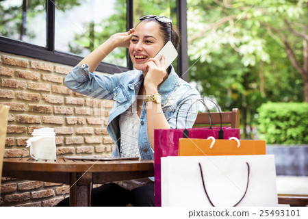 Woman Shopping Spending Customer Consumerism Concept 25493101