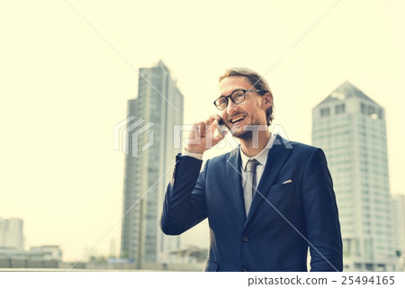 Businessman Working Connecting Smart Phone Concept 25494165