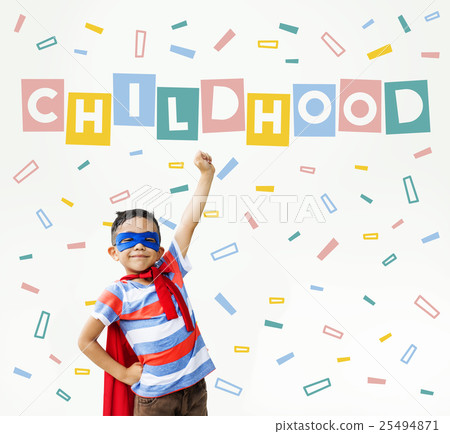 Childhood Children Confetti Cubes Graphic Concept 25494871