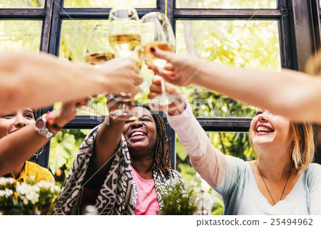 Diversity Women Group Hanging Eating Together Concept Diversity Women Group Hanging Eating Together Concept 25494962