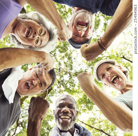 Group of Senior Retirement Exercising Togetherness Concept Group of Senior Retirement Exercising Togetherness Concept 25494963