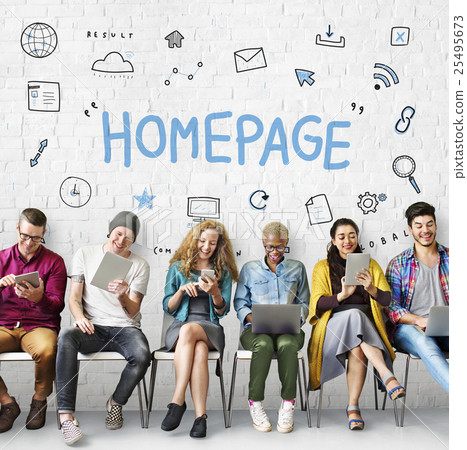 Webpage Browser Digital Icon Symbols Concept 25495673