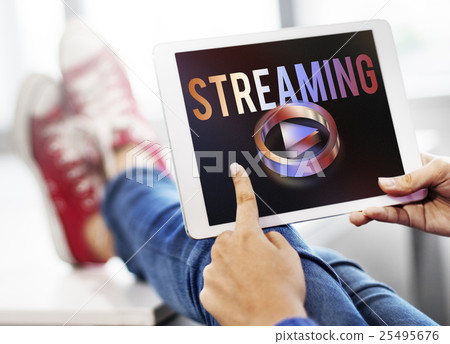 Digital Music Streaming Online Entertainment Media Concept 25495676