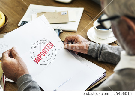 Pending Imported Purchase Business Concept 25496016