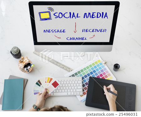 Social Media Channel Connectivity Concept Social Media Channel Connectivity Concept 25496031